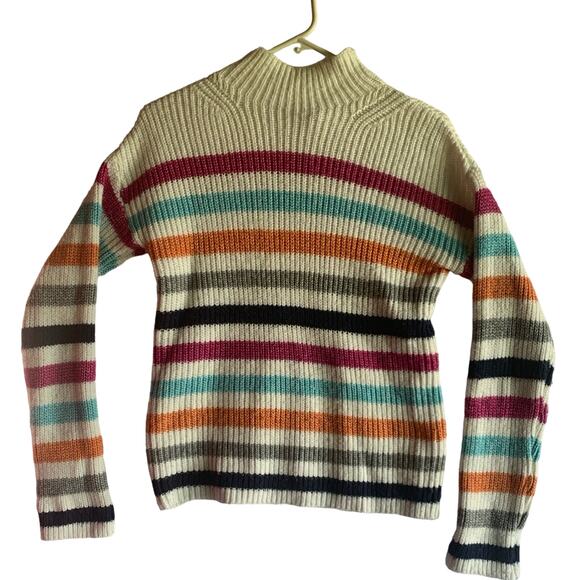St. John’s bay womens XS striped ribbed mock neck sweater - Picture 1 of 7